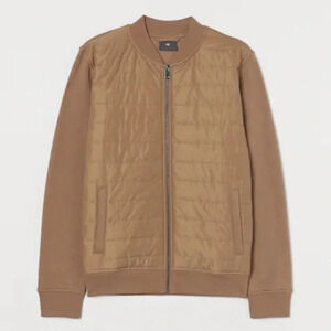 H&M tan quilted front jacket